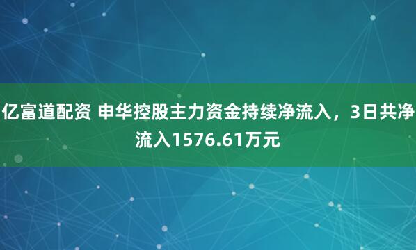 亿富道配资 申华控股主力资金持续净流入，3日共净流入1576.61万元